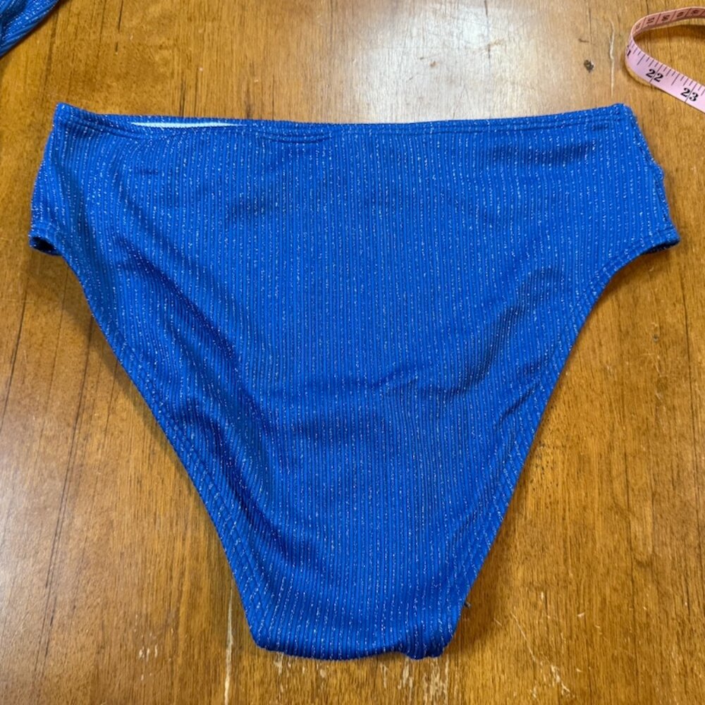 NWT Cupshe Royal Blue Sparkle Tankini Set Size M | Tummy Control - Picture 4 of 9